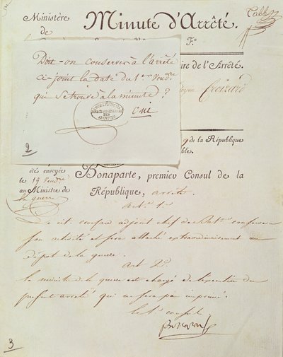 Document officiel signé par Napoléon Ier (1769-1821) 1 Vendémiaire An 9 (23 septembre 1800) - French School